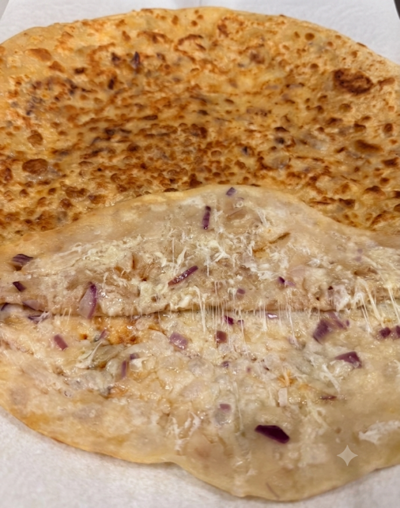 cheese and onion paratha 1