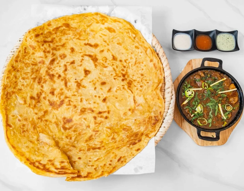lamb karahi w laccha paratha