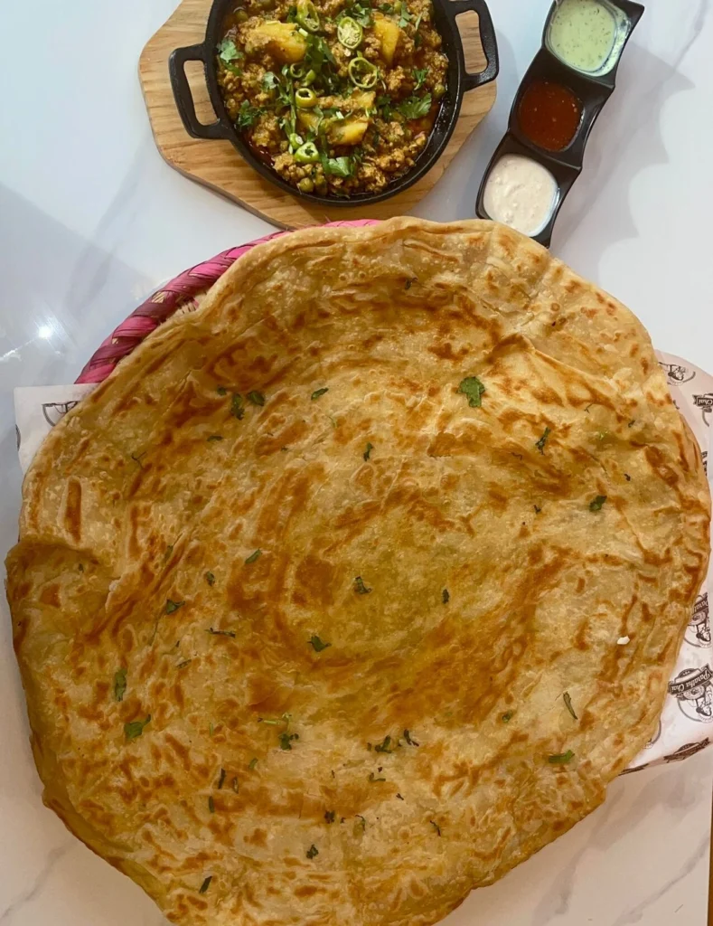 keema and alu paratha